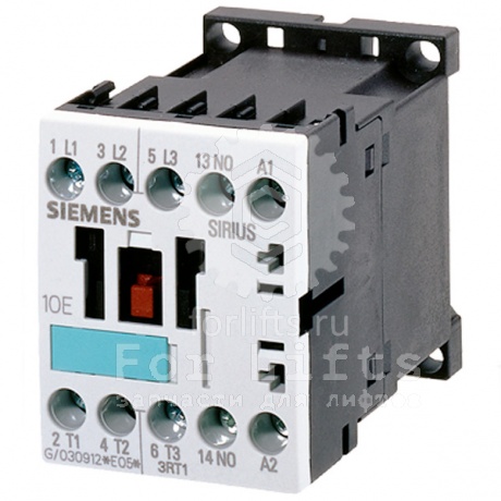 Контактор 3RT1017-1AP02 Siemens катушка 230В 50-60Гц 3-полюса, АС-3, 5,5кВт/400В, 1нз, типоразмер S0