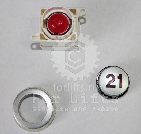 Кнопка круглая "21" этаж красная подсветка YEU720NO9B Sigma LG