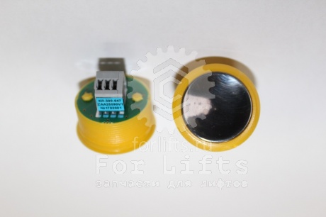 Кнопка КЛ-300-047 RL полир Otis (желтый корпус)