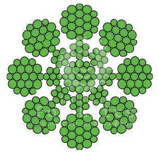 Канат стальной d=8,0мм PAWO F7S 8x19W-IWRC стальной сердечник 44,6кН Gustav Wolf