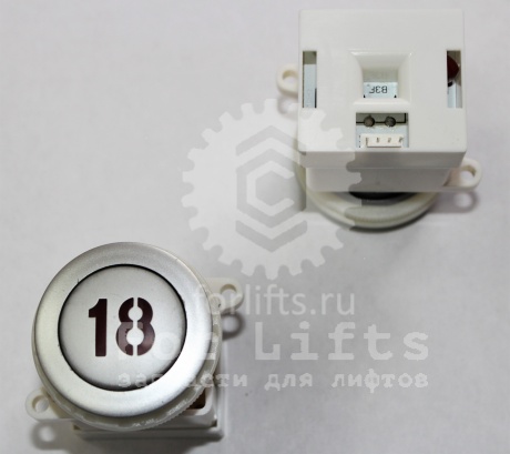 Кнопка круглая "18" этаж красная подсветка YEU720NO9B Sigma LG