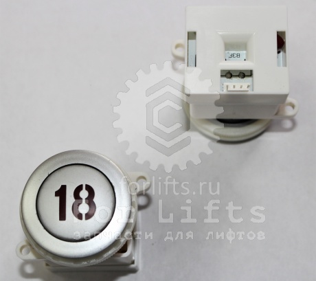 Кнопка круглая "18" этаж красная подсветка YEU720NO9B Sigma LG
