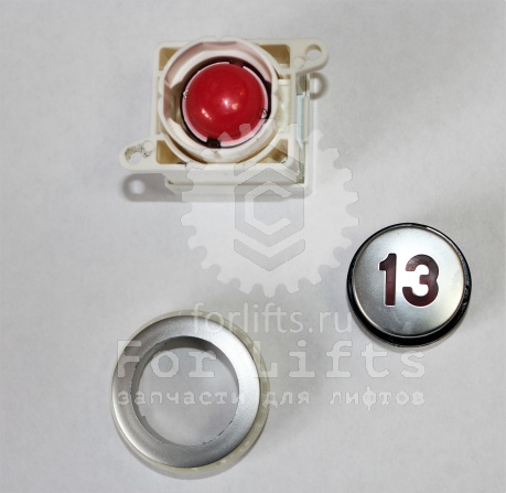 Кнопка круглая "13" этаж красная подсветка YEU720NO9B Sigma LG