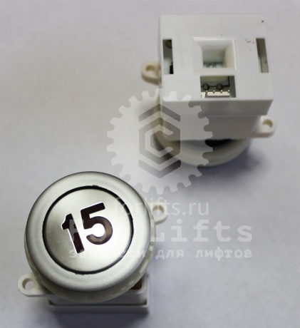 Кнопка круглая "15" этаж красная подсветка YEU720NO9B Sigma LG