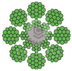 Канат стальной d=8,0мм PAWO F7 8x19W-IWRC комбинированный сердечник 40,6кН Gustav Wolf