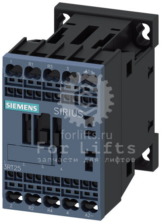 Контактор 3RT2517-2BF40 Siemens катушка 110В 50-60Гц 4-полюса, АС-3, 5,5кВт/400В, AC-1 22A, 2но+2нз