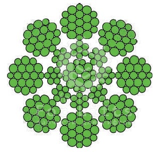 Канат стальной d=6,5мм PAWO 819W 8х19W-IWRC стальной сердечник 31,5кН Gustav Wolf