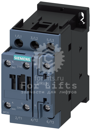 Контактор 3RT2028-1AF00 Siemens катушка 110В 50-60Гц 3-полюса, АС-3, 18,5кВт/400В, 1но+1нз, типоразм