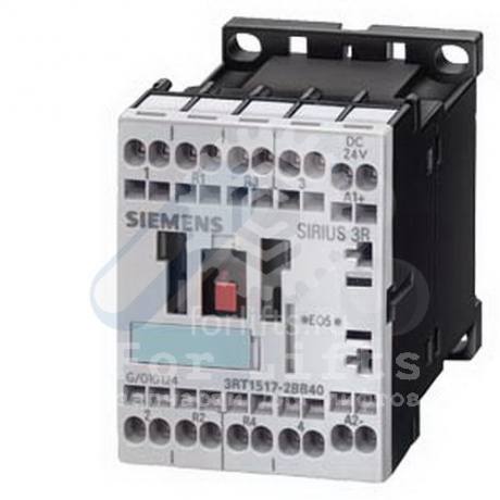 Контактор 3RT1517-2BF40 Siemens катушка 110В 50-60Гц 4-полюса, АС-3, 5,5кВт/400В, AC-1 20A, 2НО+2НЗ,