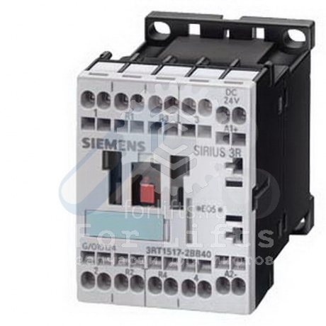 Контактор 3RT1517-2BF40 Siemens катушка 110В 50-60Гц 4-полюса, АС-3, 5,5кВт/400В, AC-1 20A, 2НО+2НЗ,