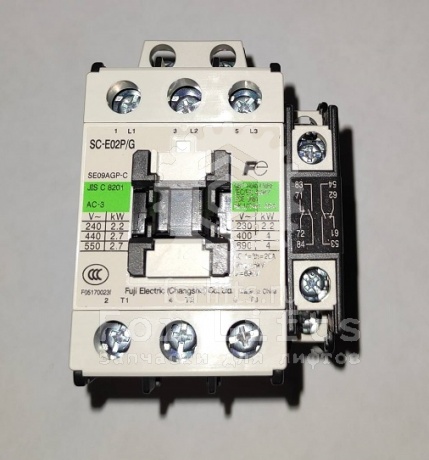 Контактор SC-E02A (SC-E02P/G + SZ-AS1) катушка 24VDC 1NO FUJI